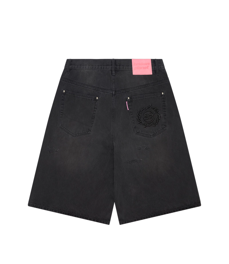 DISTRESSED DENIM SHORTS