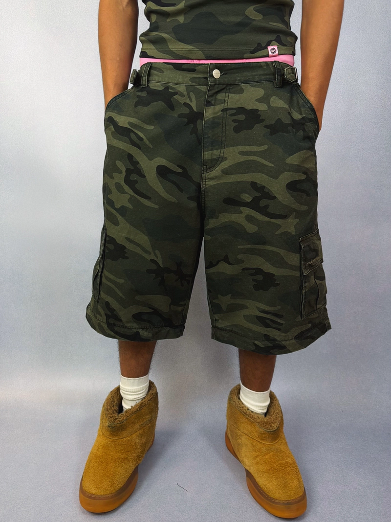 2-IN-1 STAR CAMO CARGO PANTS/SHORTS