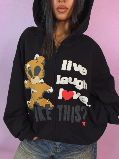 LIVE LAUGH LOVE ZIP-UP HOODIE