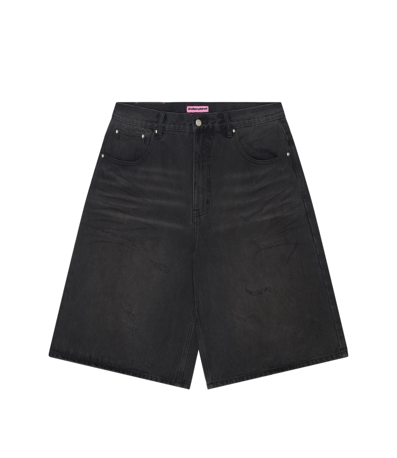 DISTRESSED DENIM SHORTS