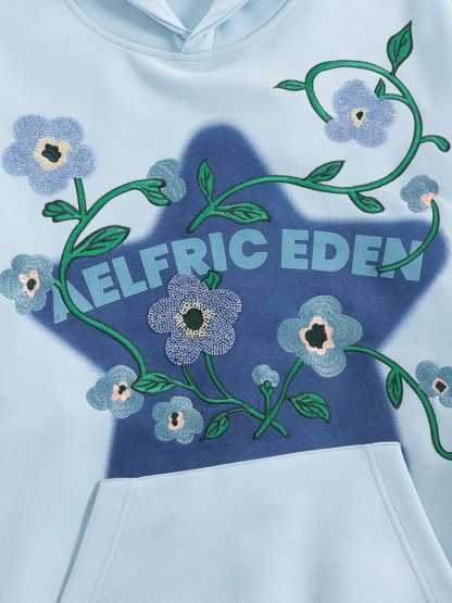 Aelfric Eden Star Rhinestone Floral Hoodie