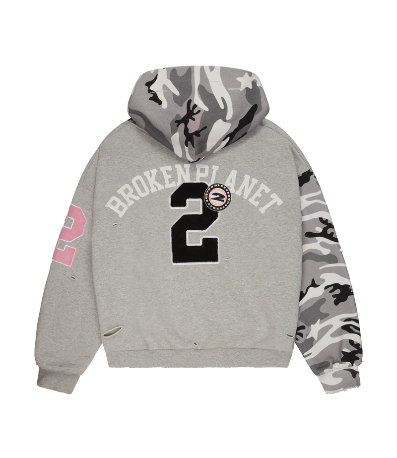 DECONSTRUCTED SNOW CAMO ZIP-UP