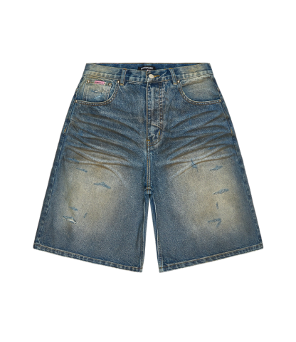 DISTRESSED DENIM SHORTS