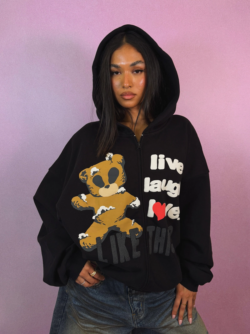 LIVE LAUGH LOVE ZIP-UP HOODIE