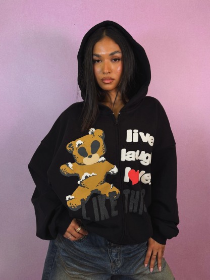 LIVE LAUGH LOVE ZIP-UP HOODIE