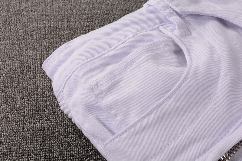 distressed ripped white straight pants