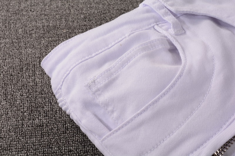 distressed ripped white straight pants