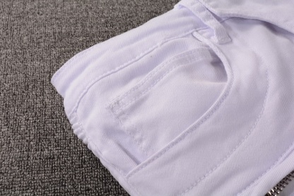 distressed ripped white straight pants