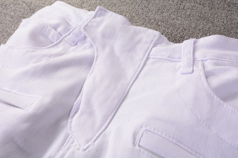 distressed ripped white straight pants