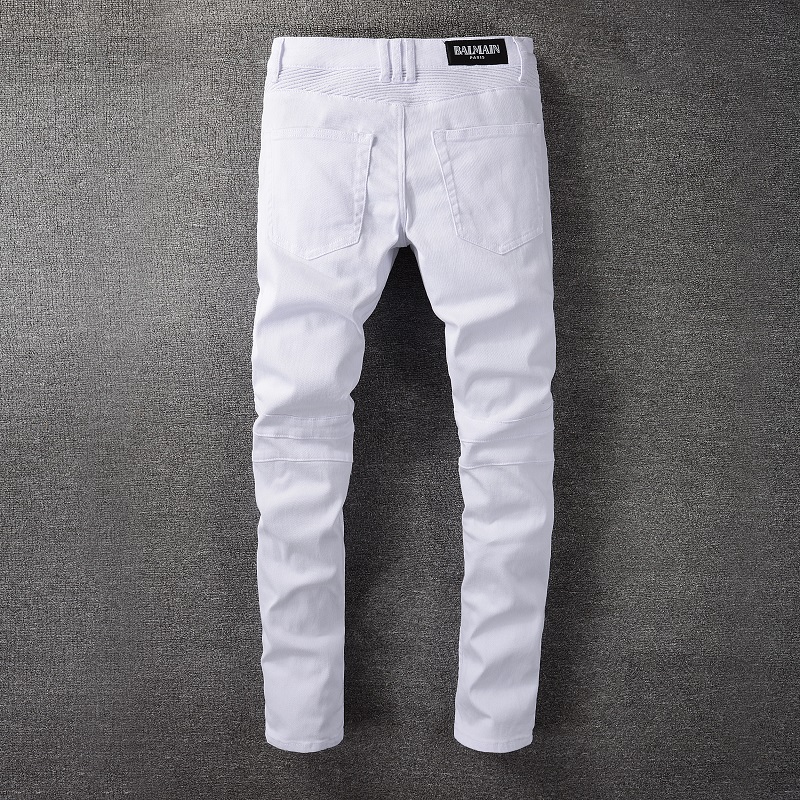 distressed ripped white straight pants