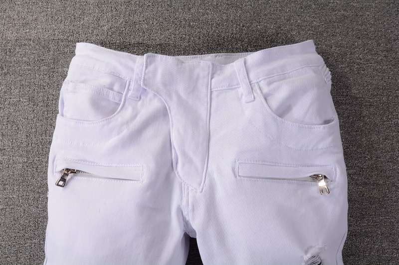 distressed ripped white straight pants