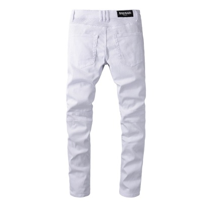 distressed ripped white straight pants