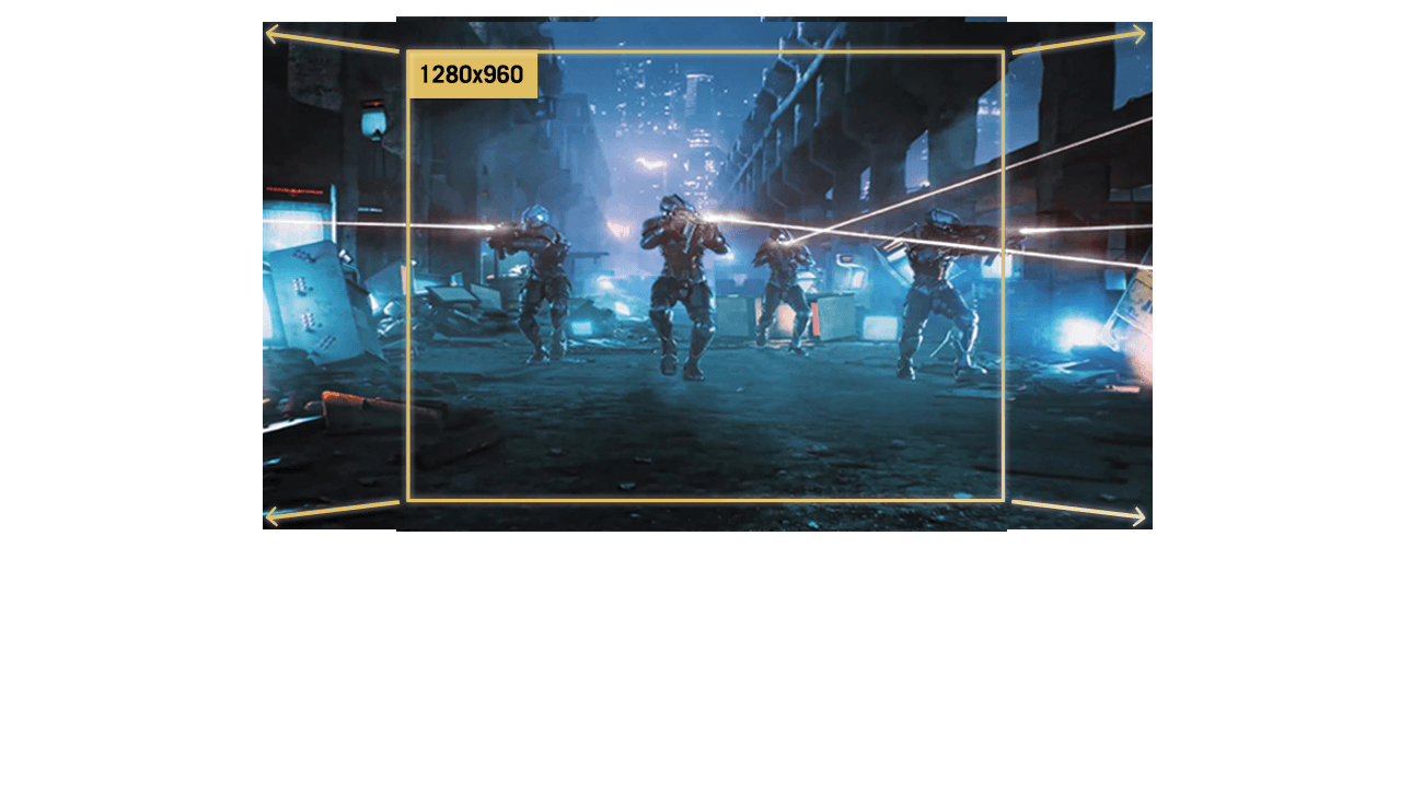 The aspect ratio can be set to show a full square image.