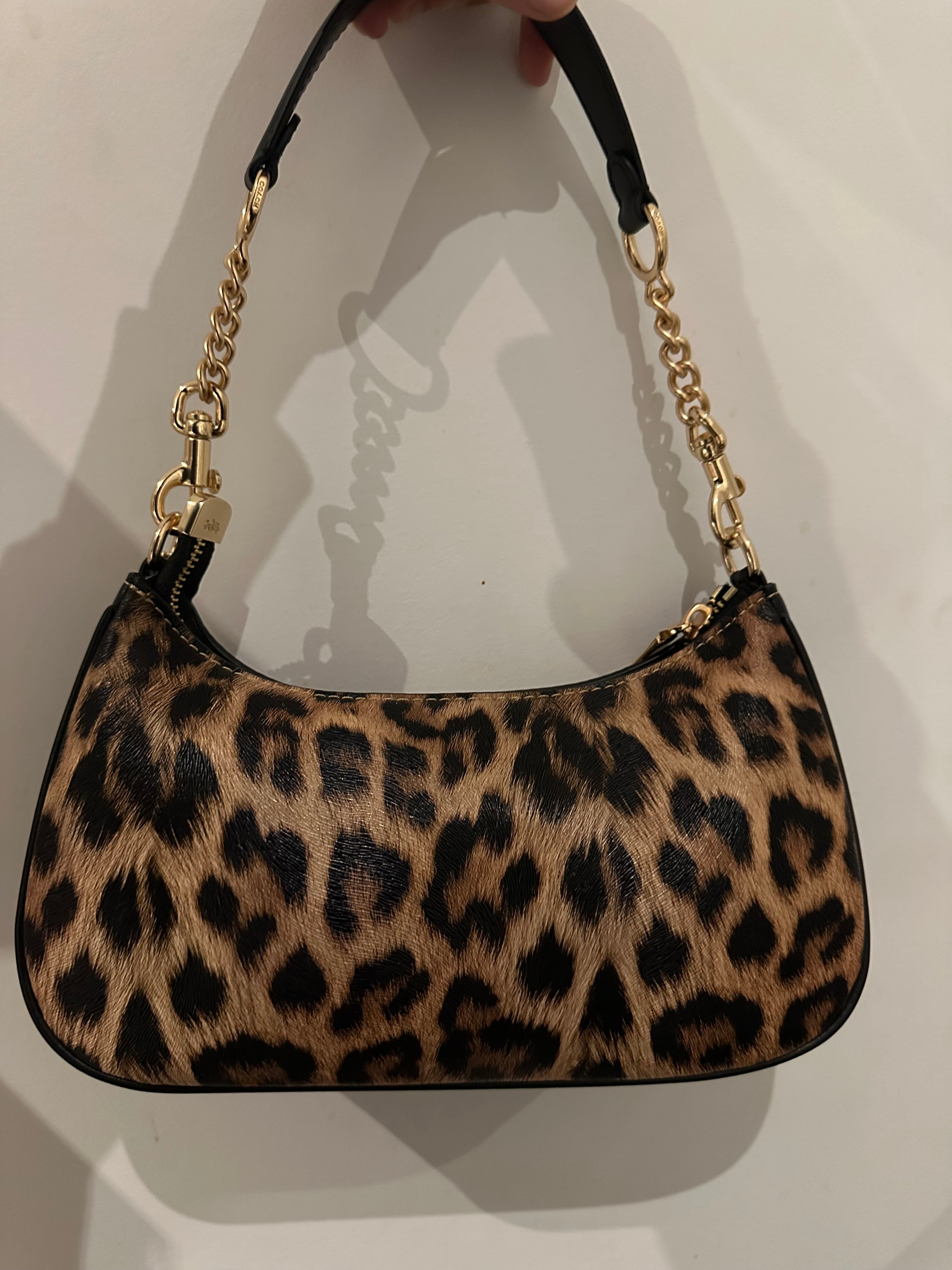 Teri Leopard Black Shoulder Handbag