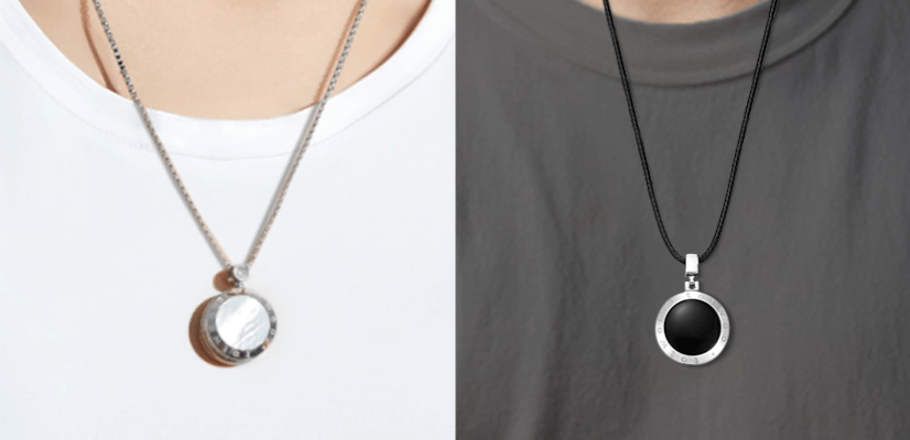 Soulmate 2.0 Touch Necklaces with Obsidian and Mother of Pearl Panels