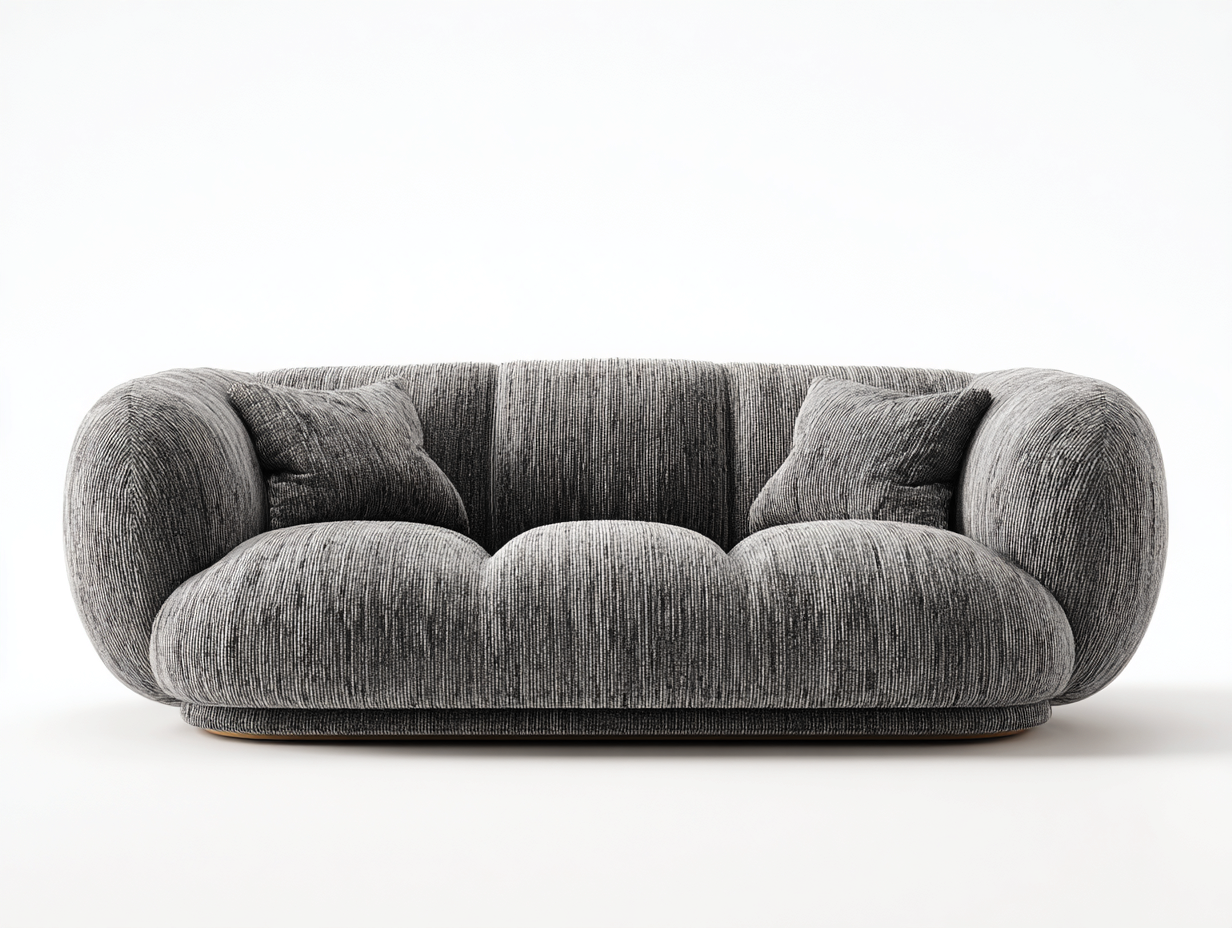 3 Sitzer Sofas-Stoff-Holz-228x104x78 cm-Grau-Modernes Design-Nestgetloft