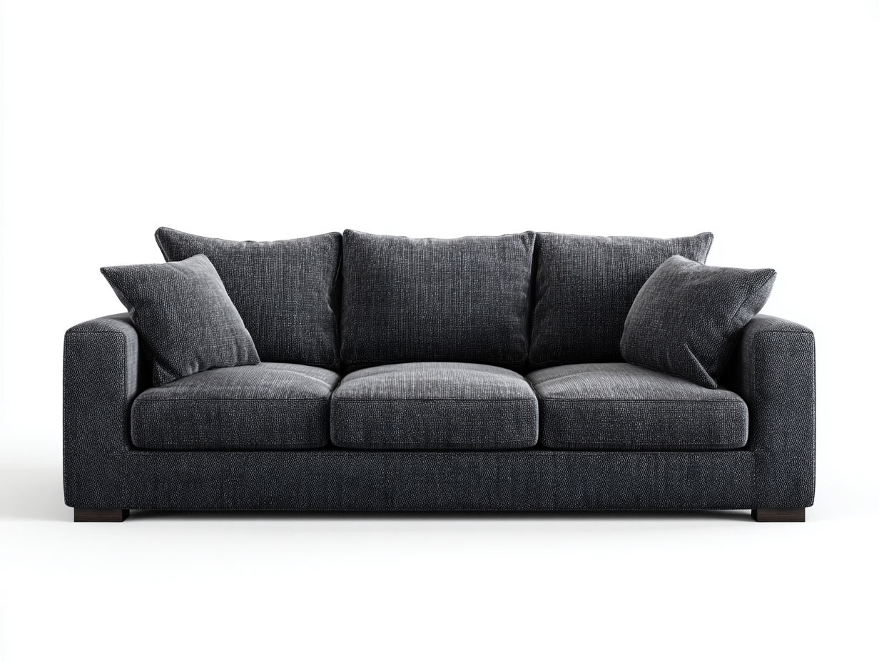 3 Sitzer Sofas-Stoff-Holz-218x94x82 cm-Dunkelgrau-Moderne Stil-Nestgetloft