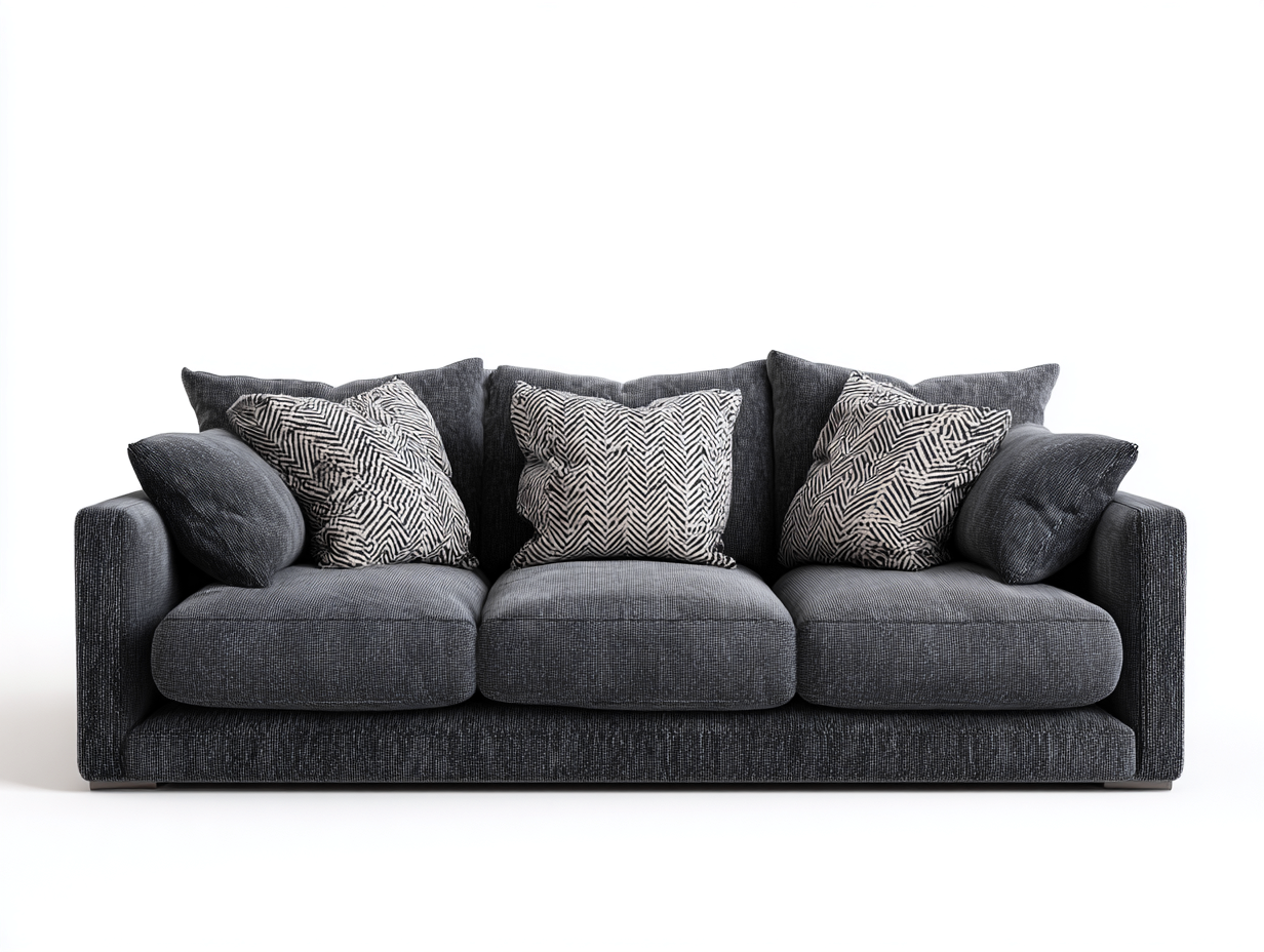 3 Sitzer Sofas-Stoff-Holz-224x96x84 cm-Dunkelgrau-Moderne Wohnstil-Nestgetloft