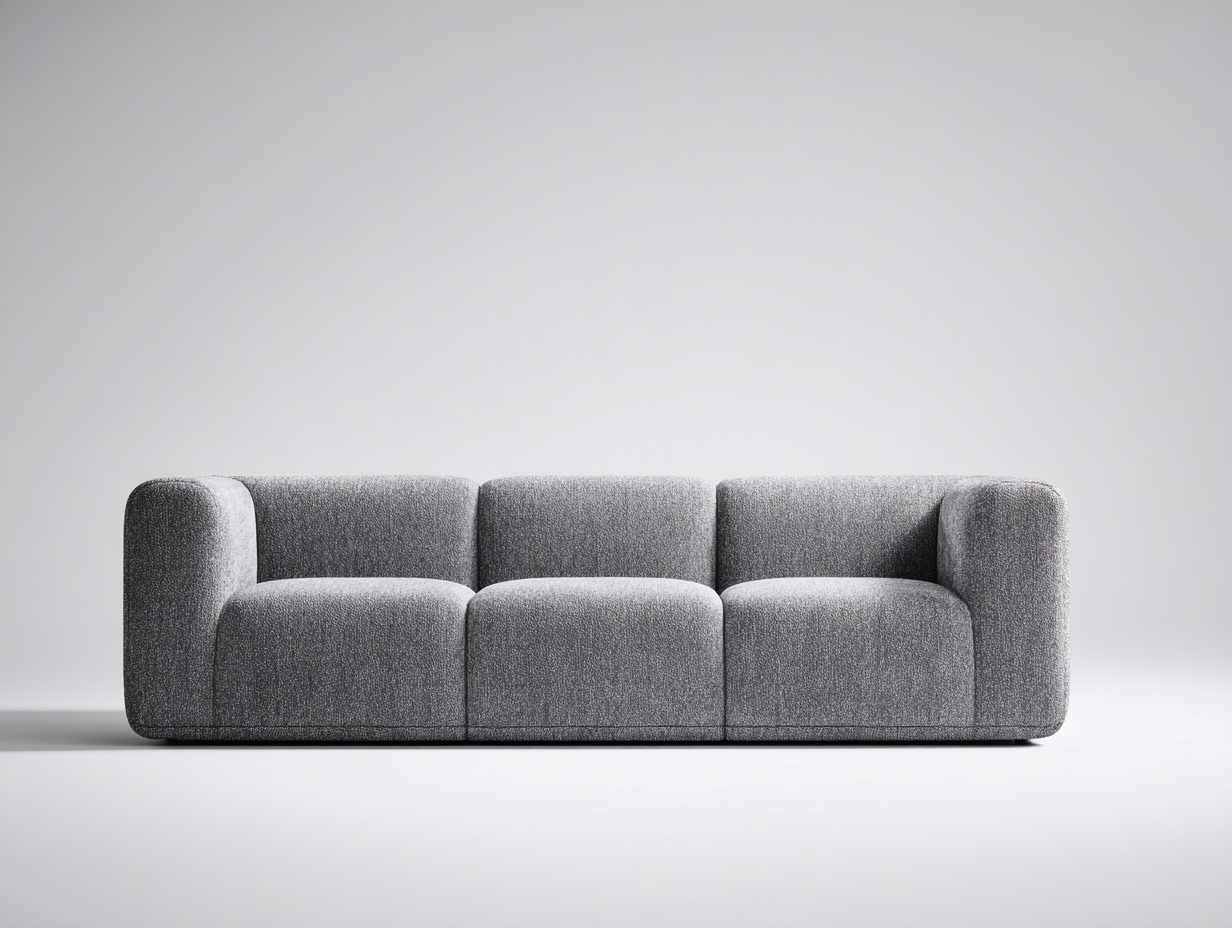 3 Sitzer Sofas-Stoff-Holz-232x102x79 cm-Hellgrau-Minimalistischer Wohnstil-Nestgetloft