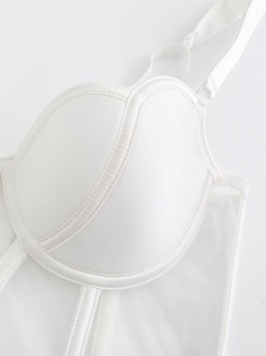 Haisley Corset Bra Set - White