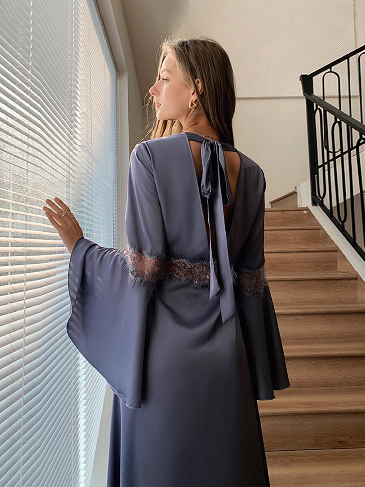 Kinsley Cutout Satin Robe