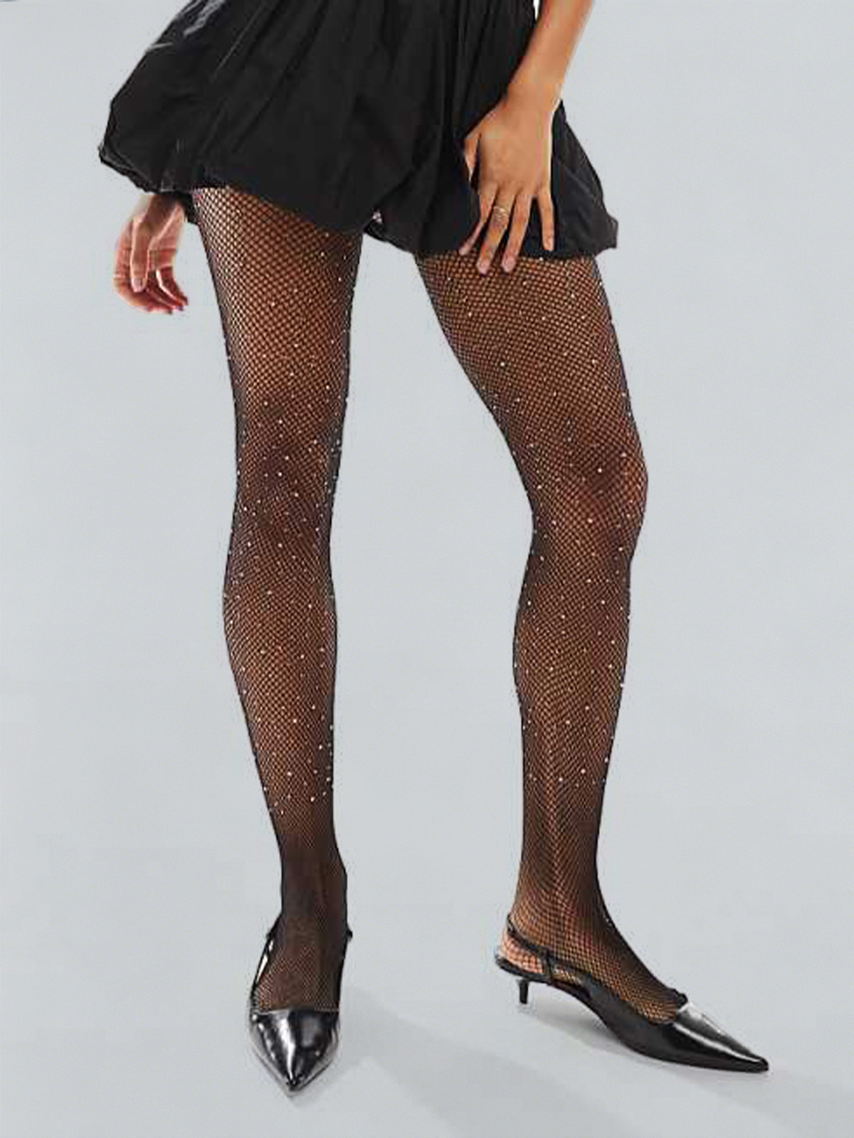 Rhinestone Fishnet Tights
