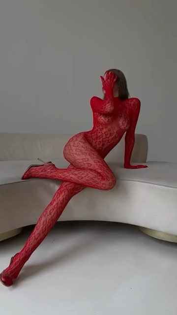 Amirah Leopard Catsuit - Red