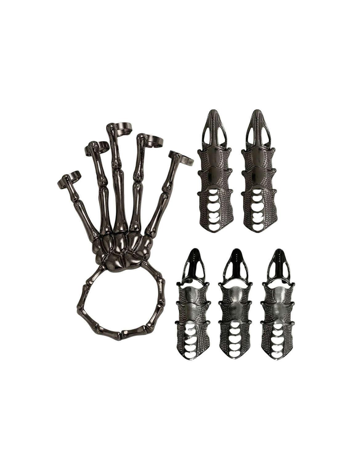 Skeleton Ring With Claws - Black