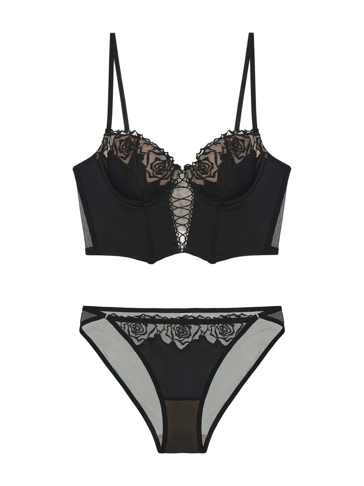Adelaide Corset Lingerie Set - Black