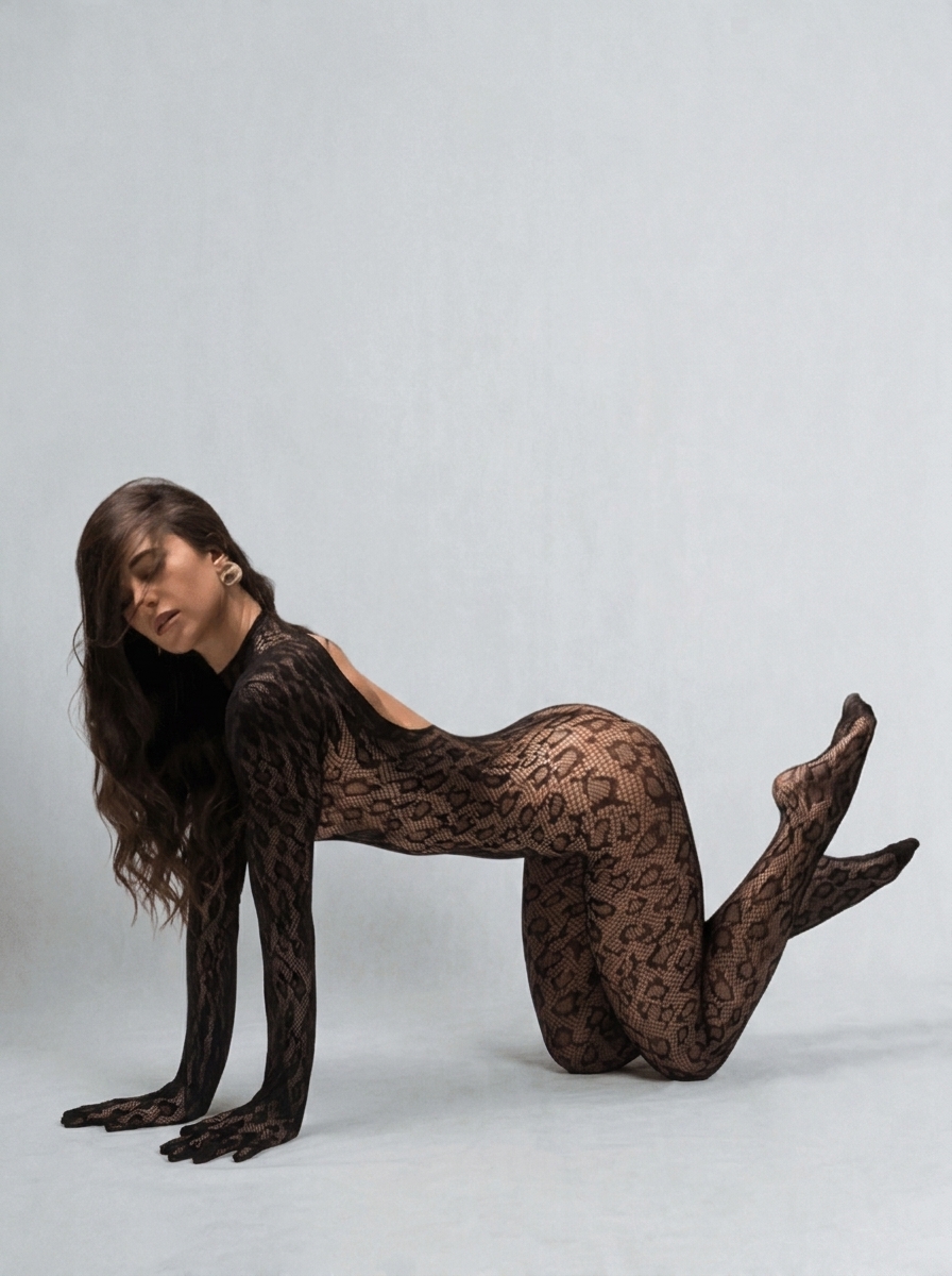 Amirah Leopard Jumpsuit - Black