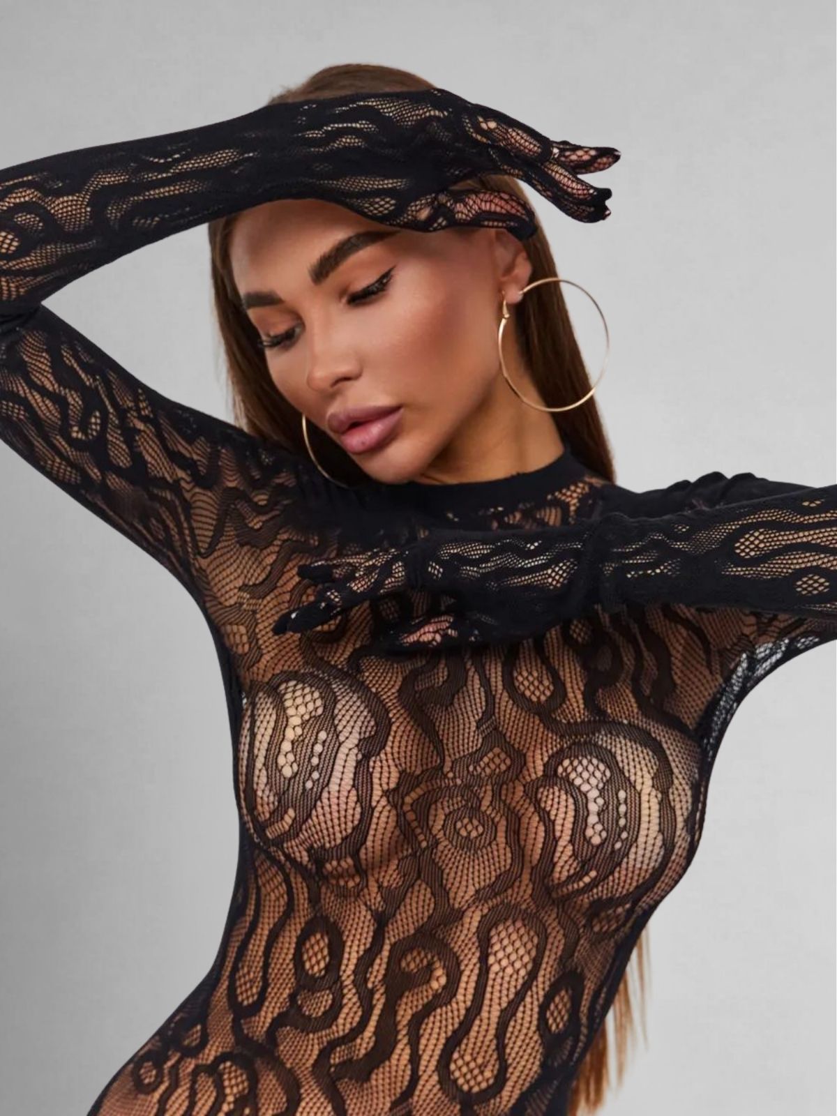 Amirah Snake Print Catsuit - Black