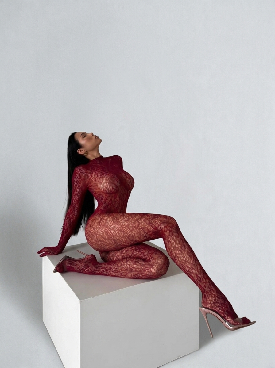 Amirah Leopard Jumpsuit - Wine