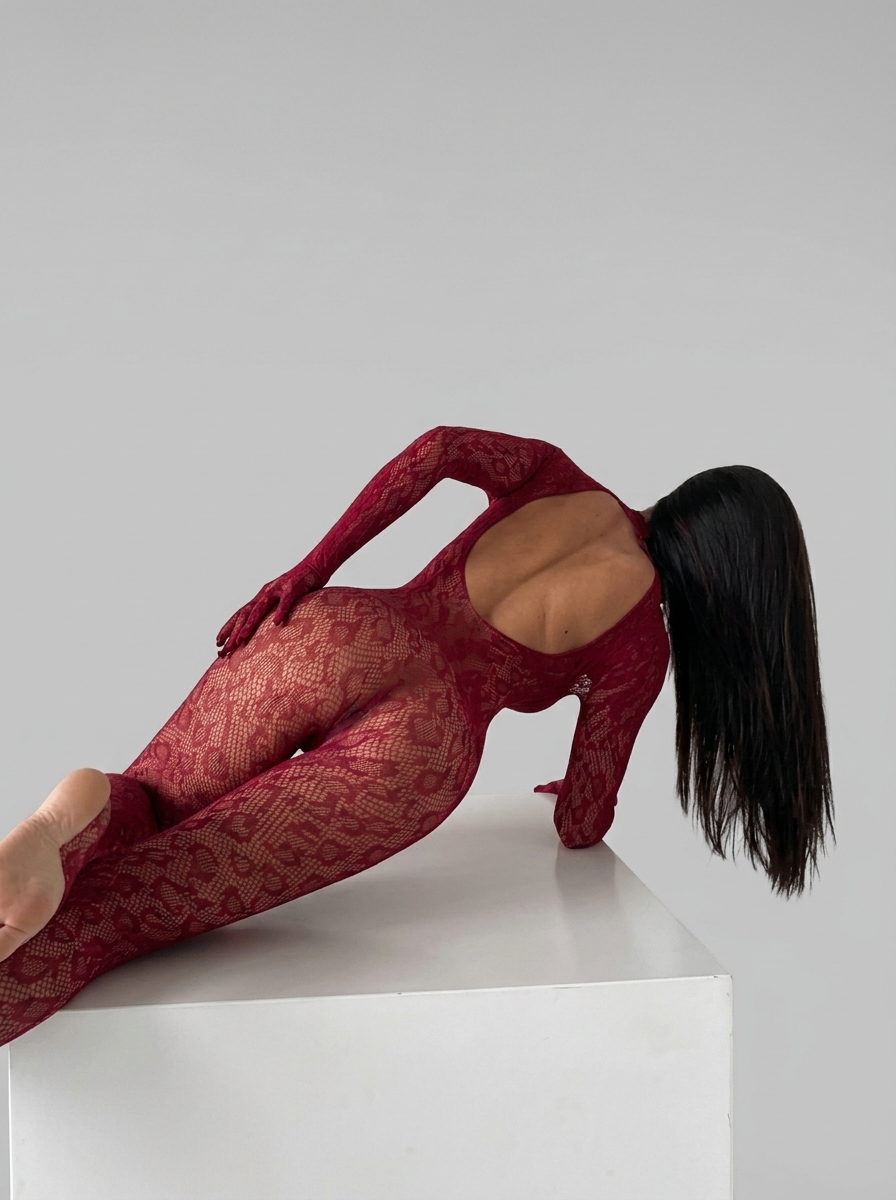 Amirah Leopard Jumpsuit - Wine