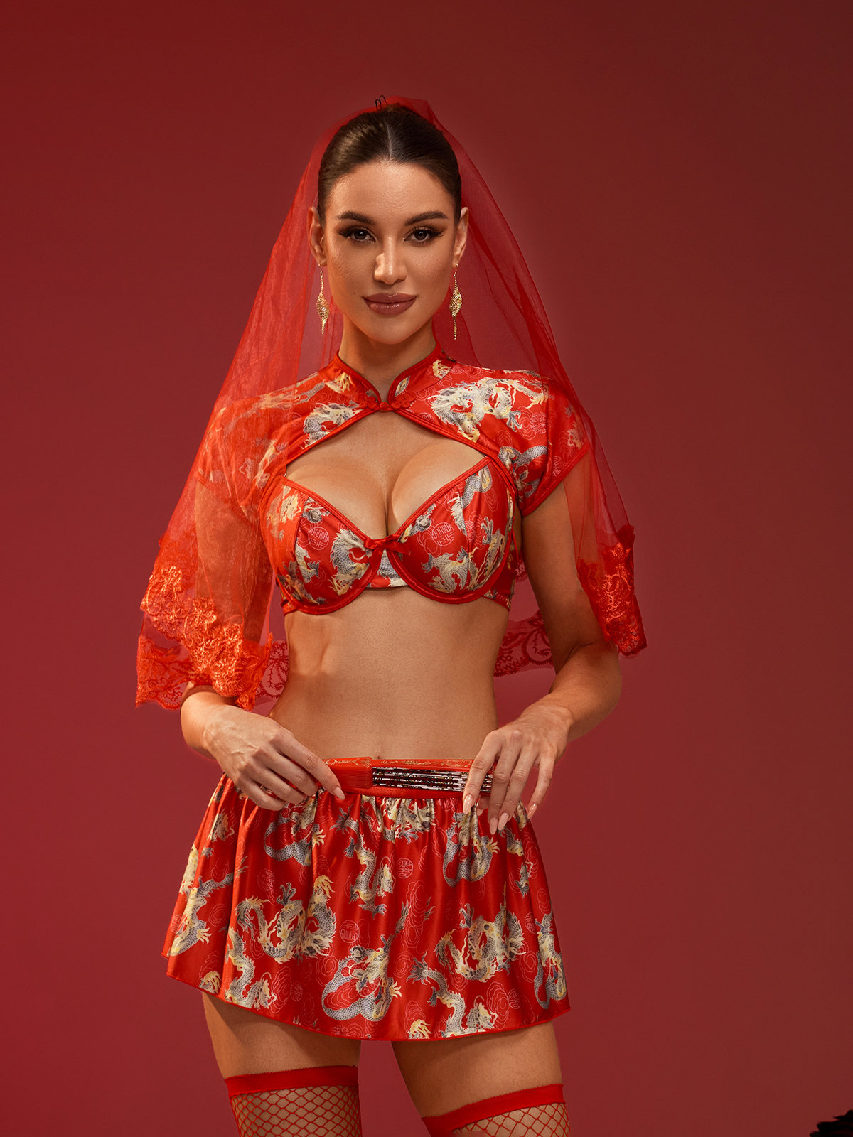 Andie Lace Veil - Red