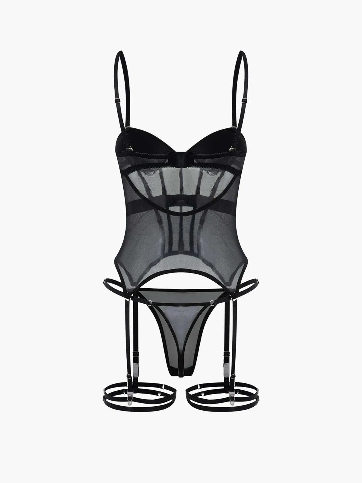 Aria Corset Lingerie Set In Black