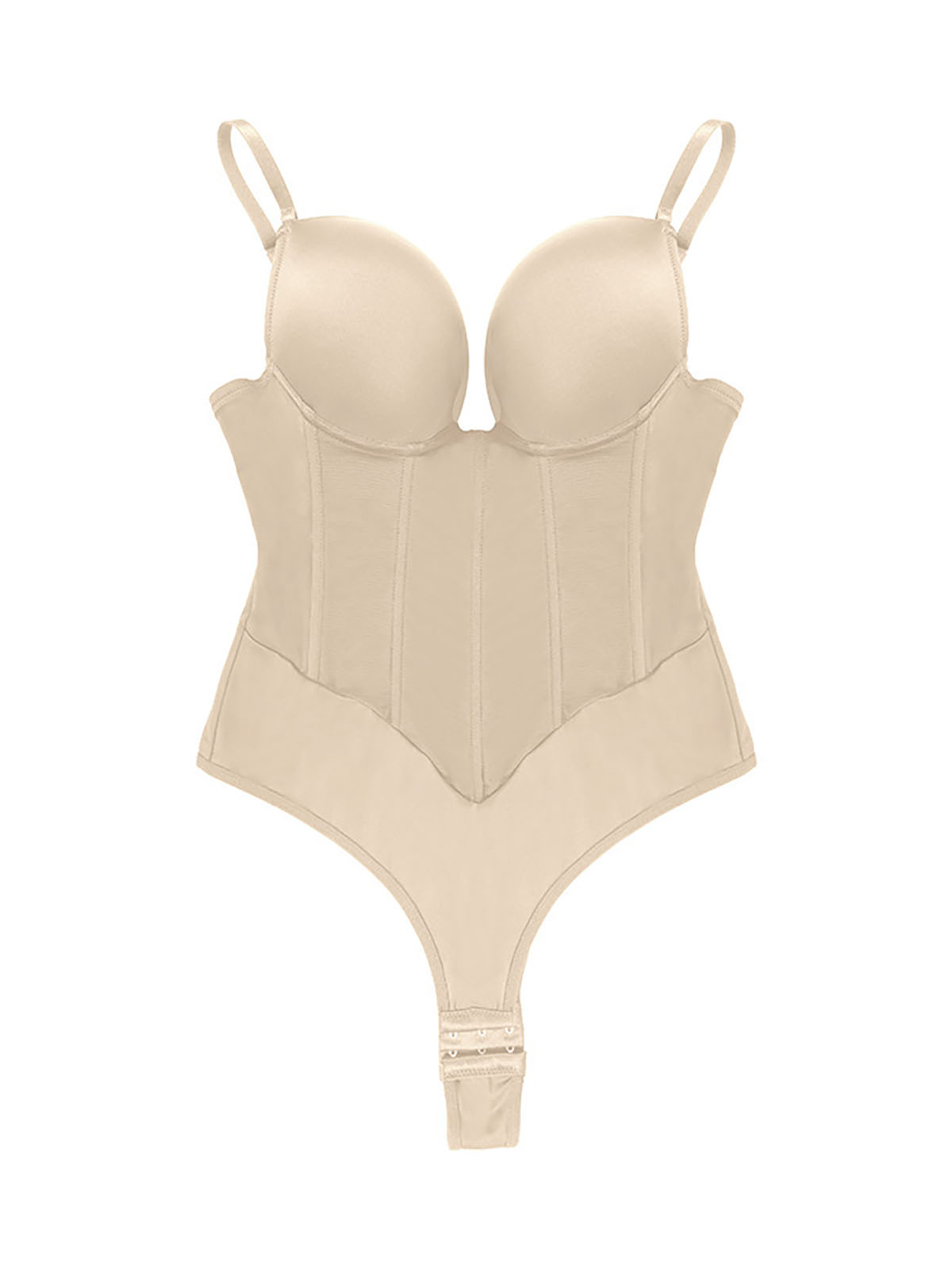Ayla Corset Bodysuit In Beige