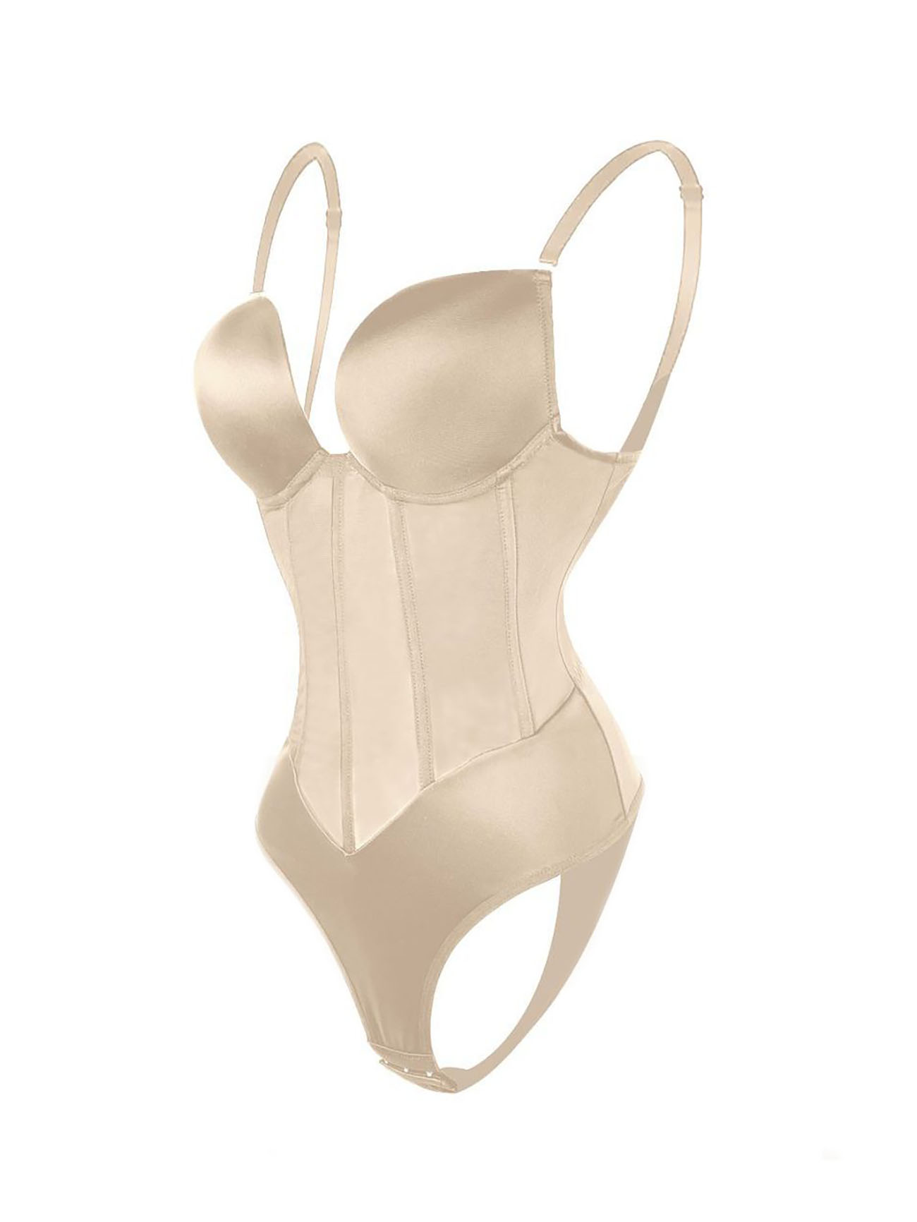Ayla Corset Bodysuit In Beige