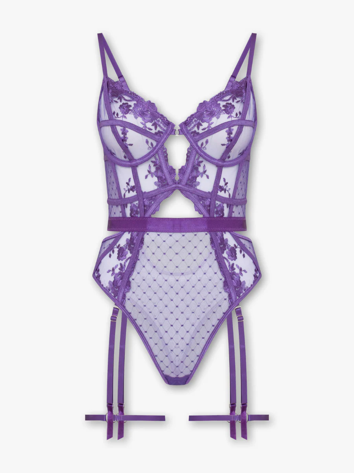 Camila Cage Bodysuit - Purple