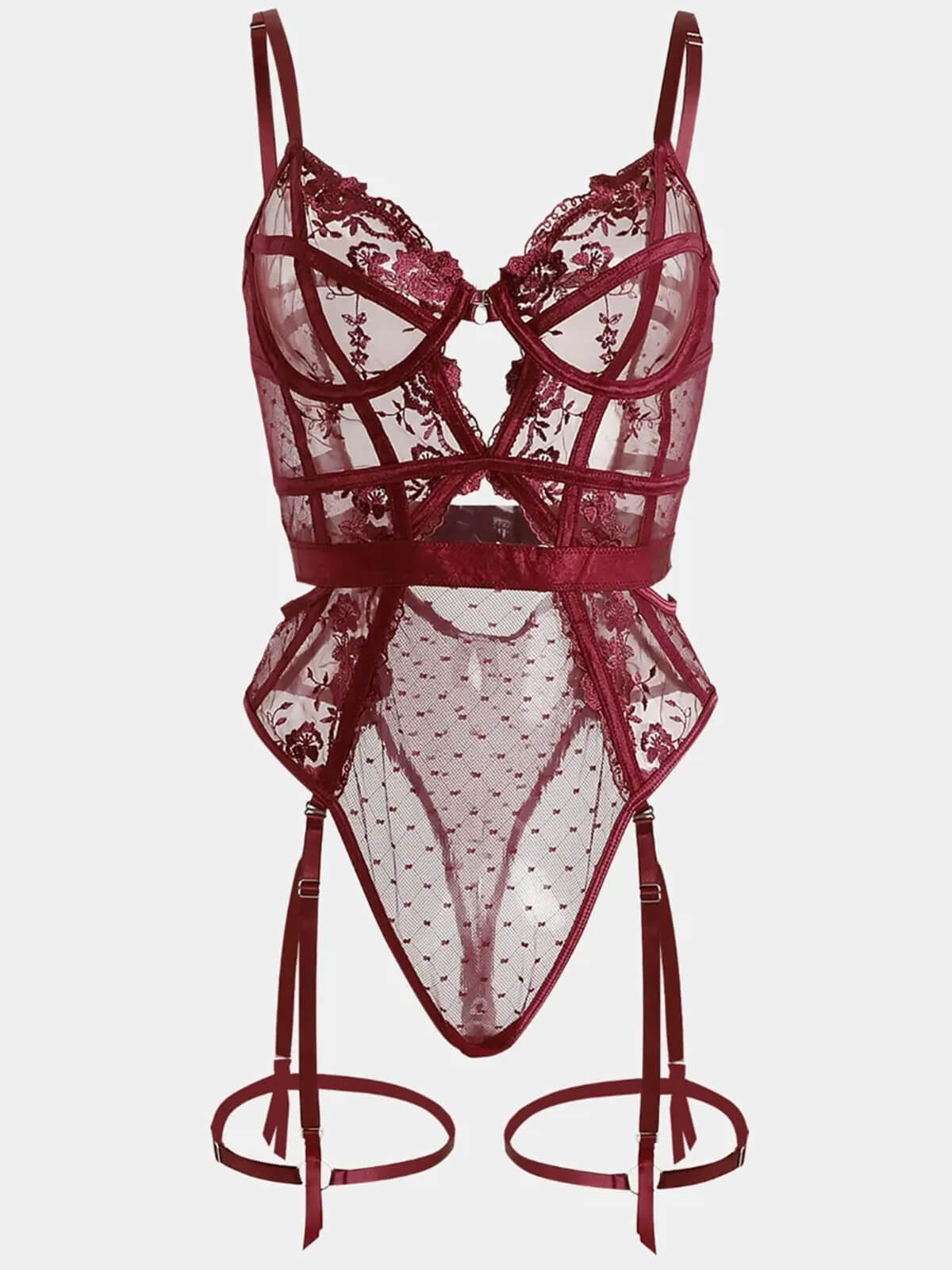 Camila Cage Bodysuit - Wine