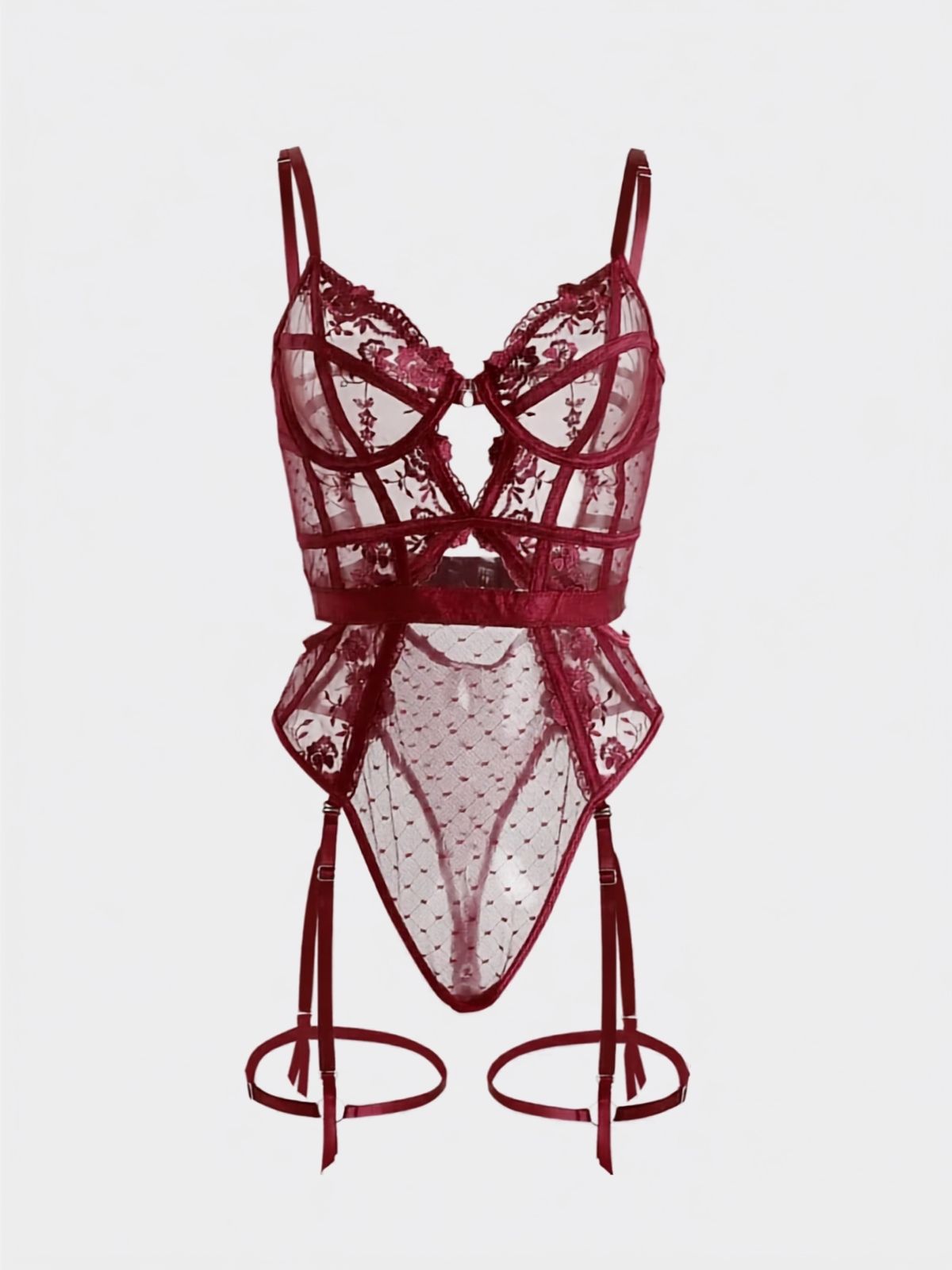 Camila Cage Bodysuit - Wine