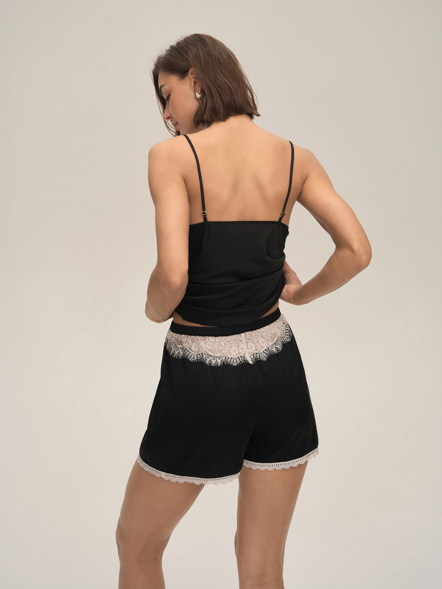 Caroline Lace Cutout Shorts Set