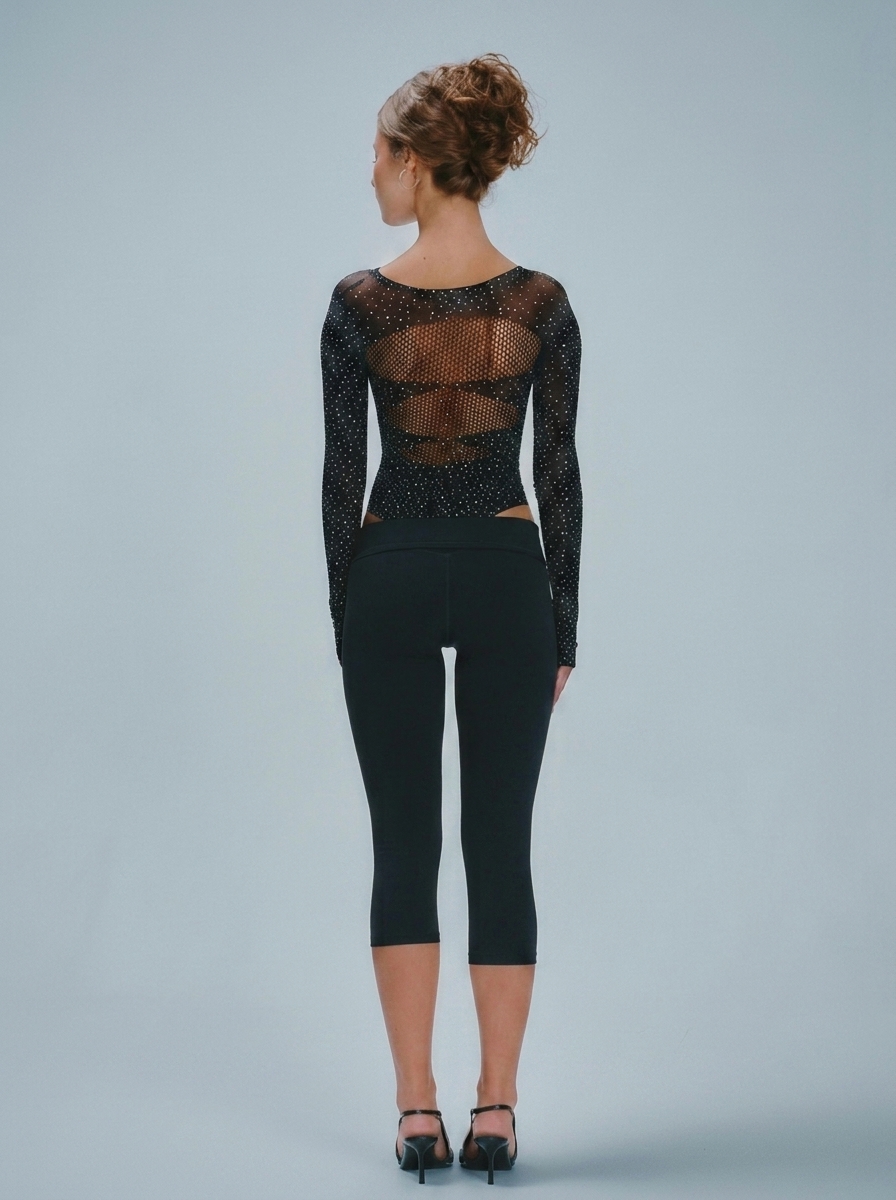 Clara Sparkle Bodysuit - Black