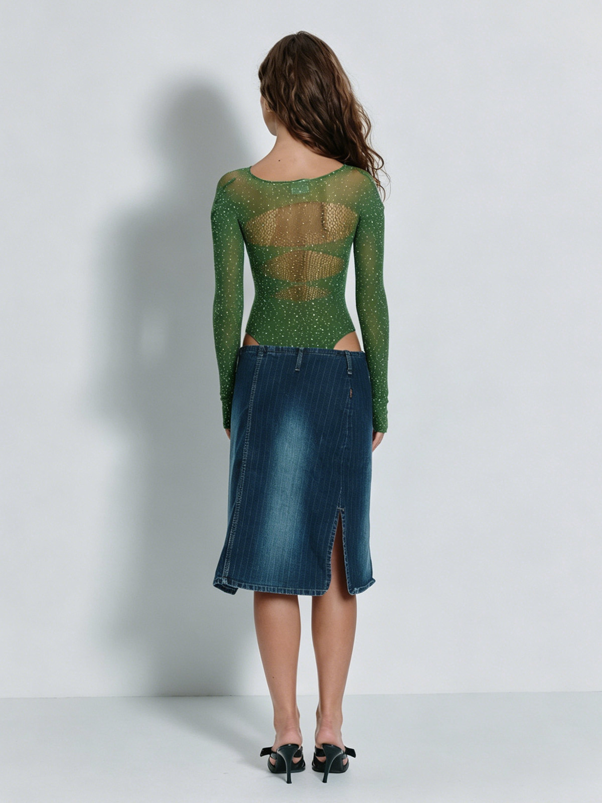 Clara Sparkle Bodysuit - Green