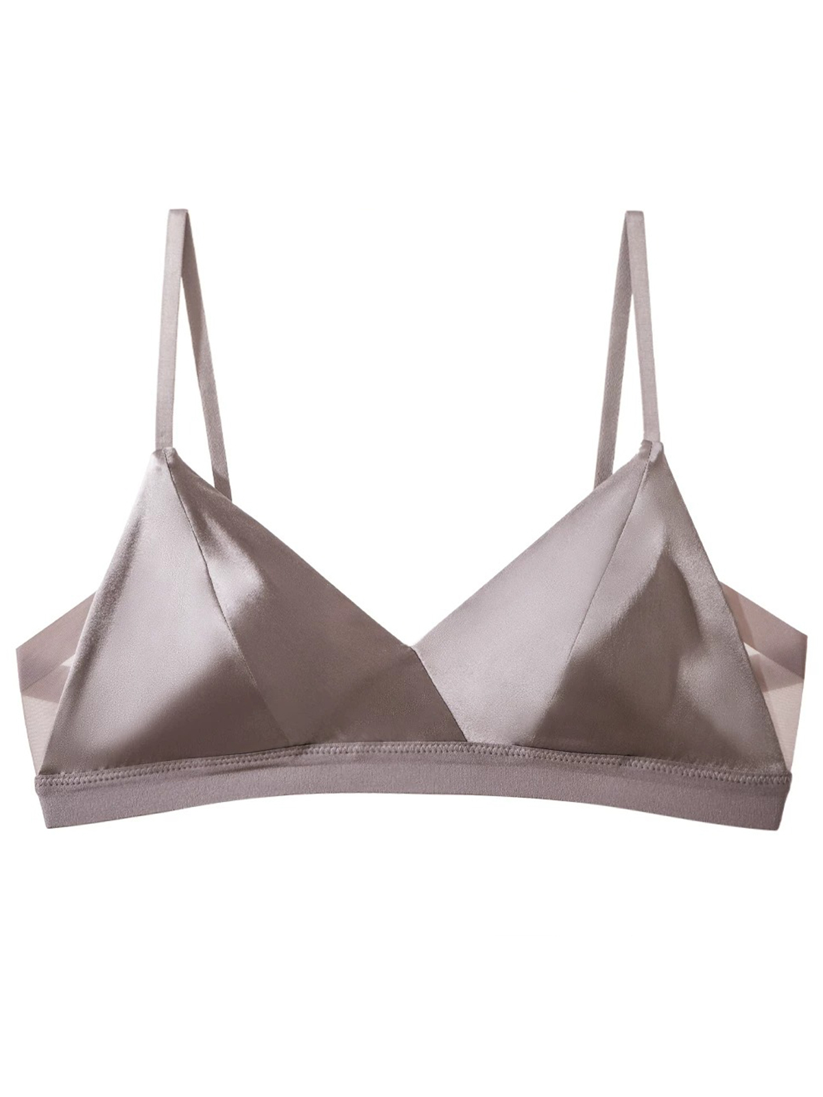 Clara Silk Bralette - Grey