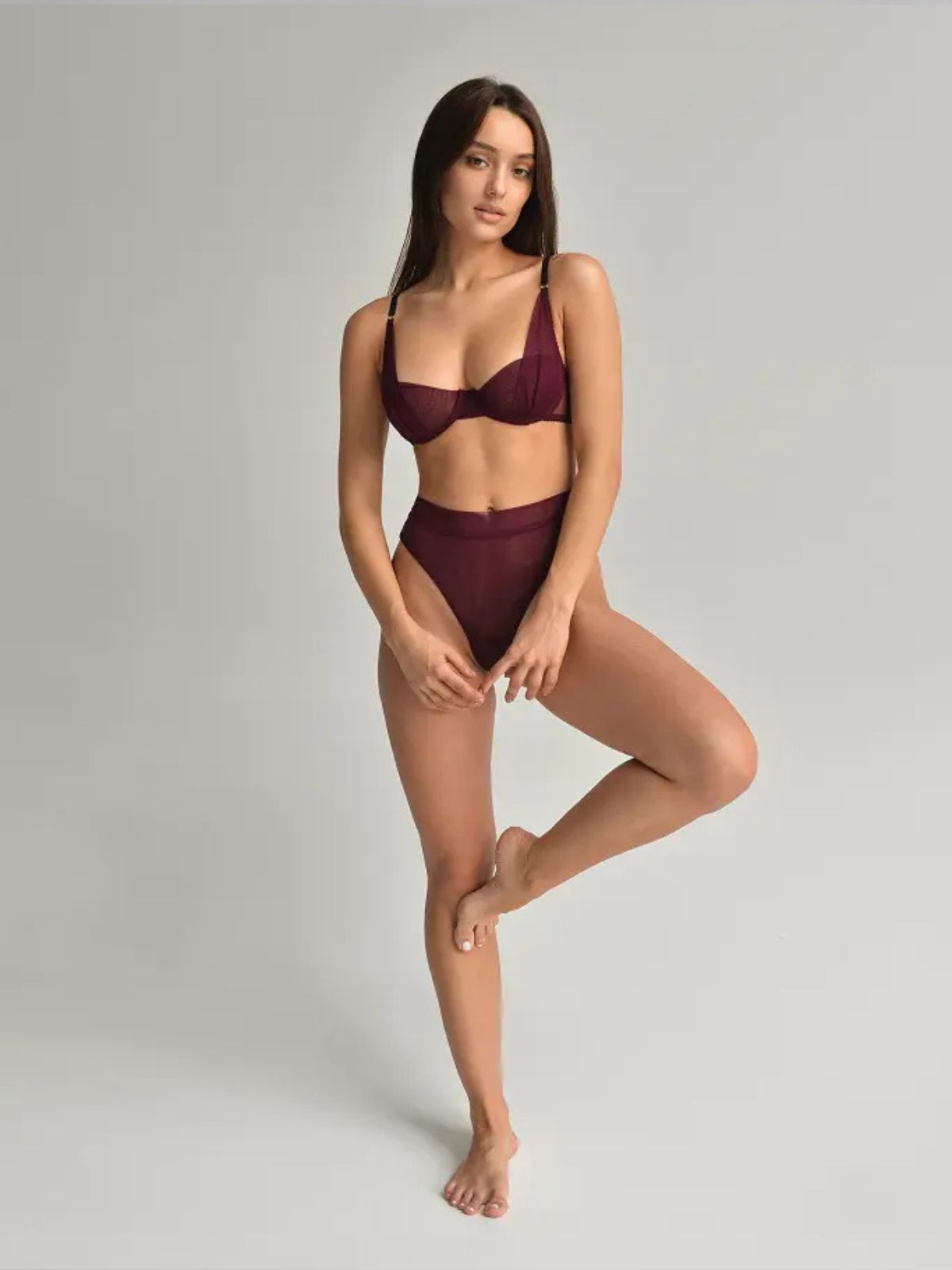 Clementine Bra Set - Wine