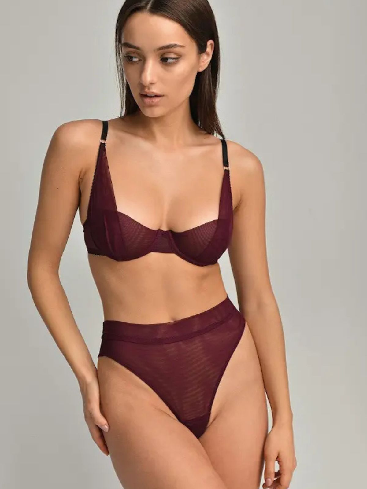 Clementine Bra Set - Wine