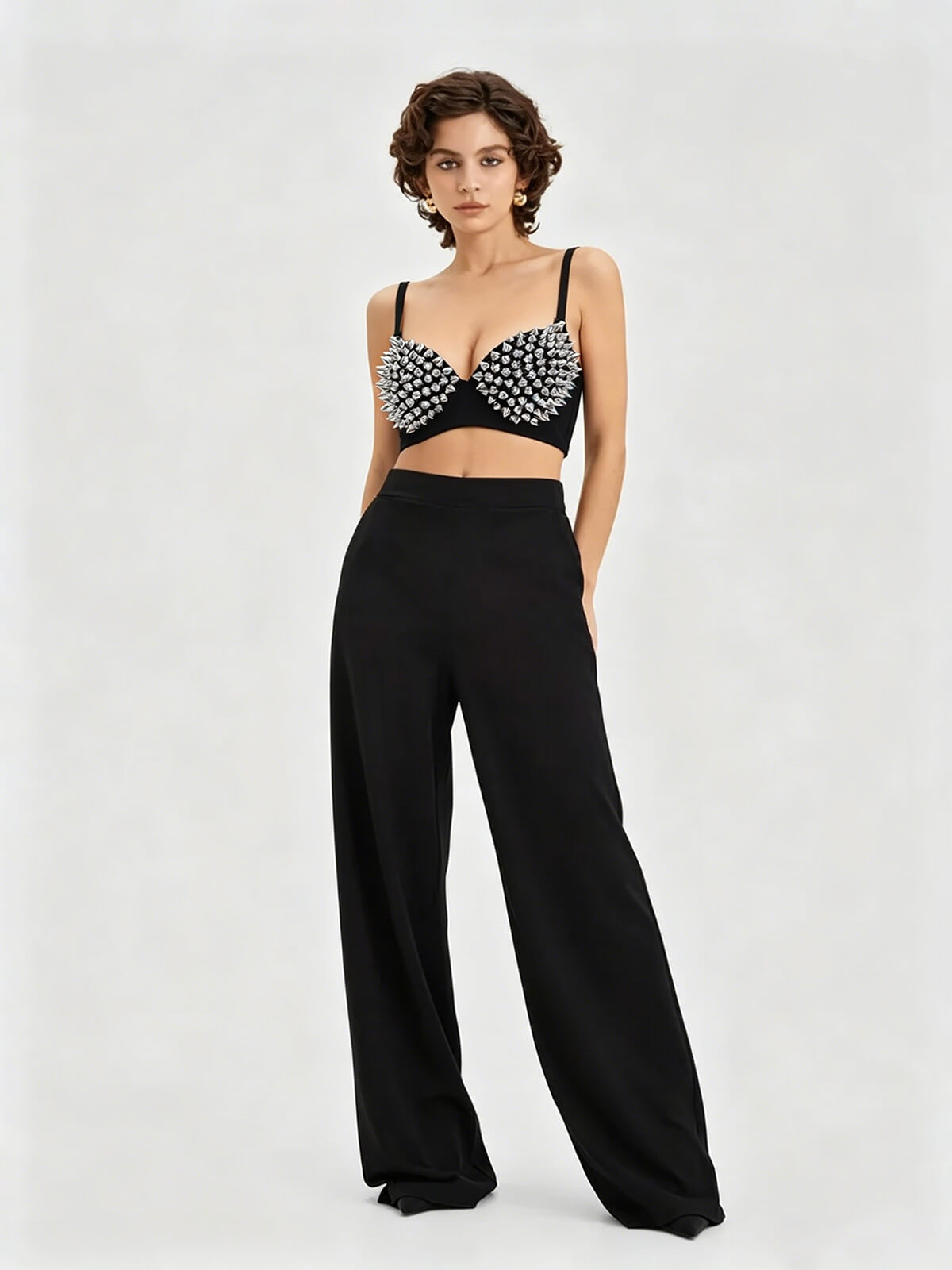 Daniela Studded Bra - Silver