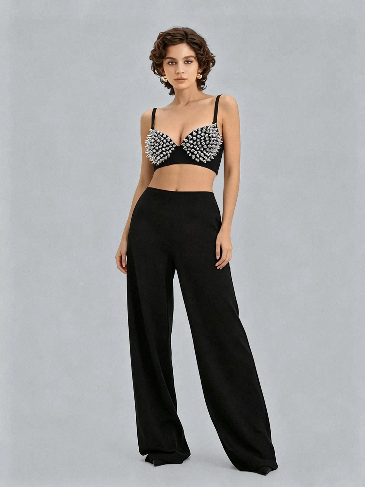 Daniela Studded Bra - Silver
