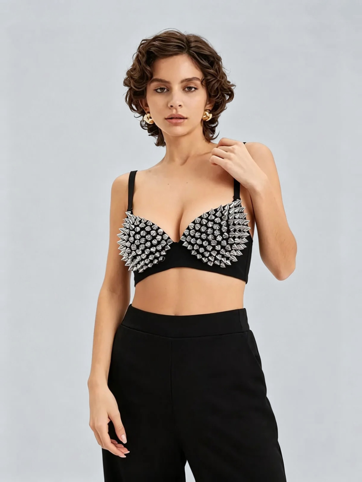 Daniela Studded Bra - Silver