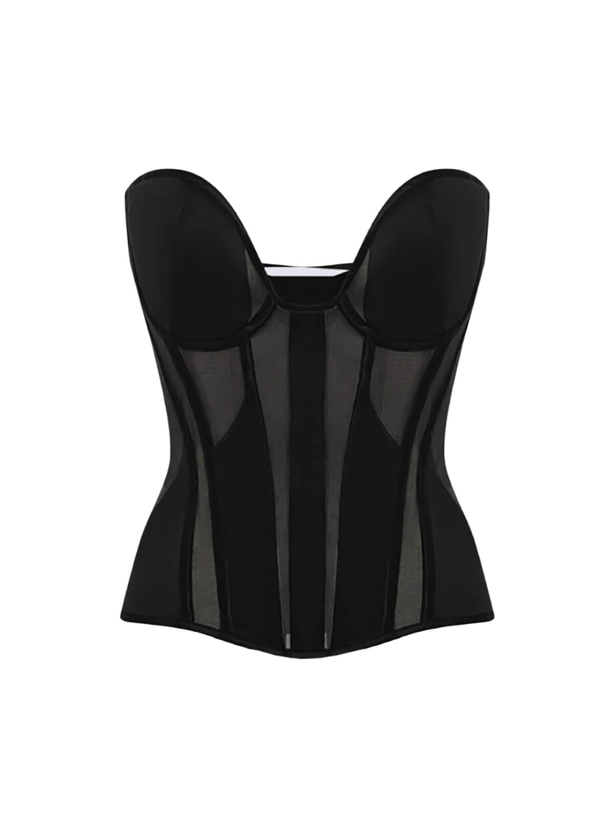 Eloise Satin Corset - Black